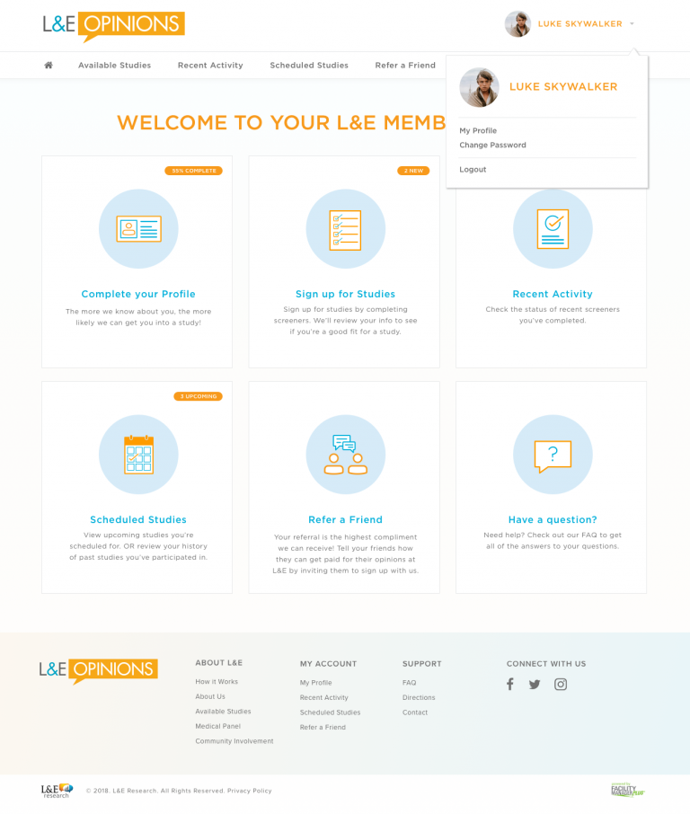 L&E Member Portal - Home