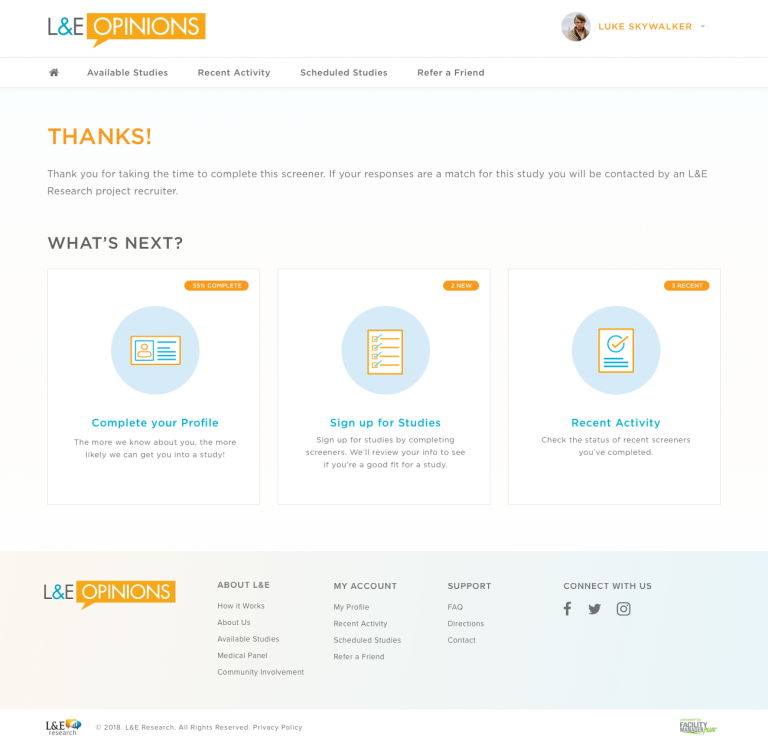 L&E Member Portal - Questionnaire Completion